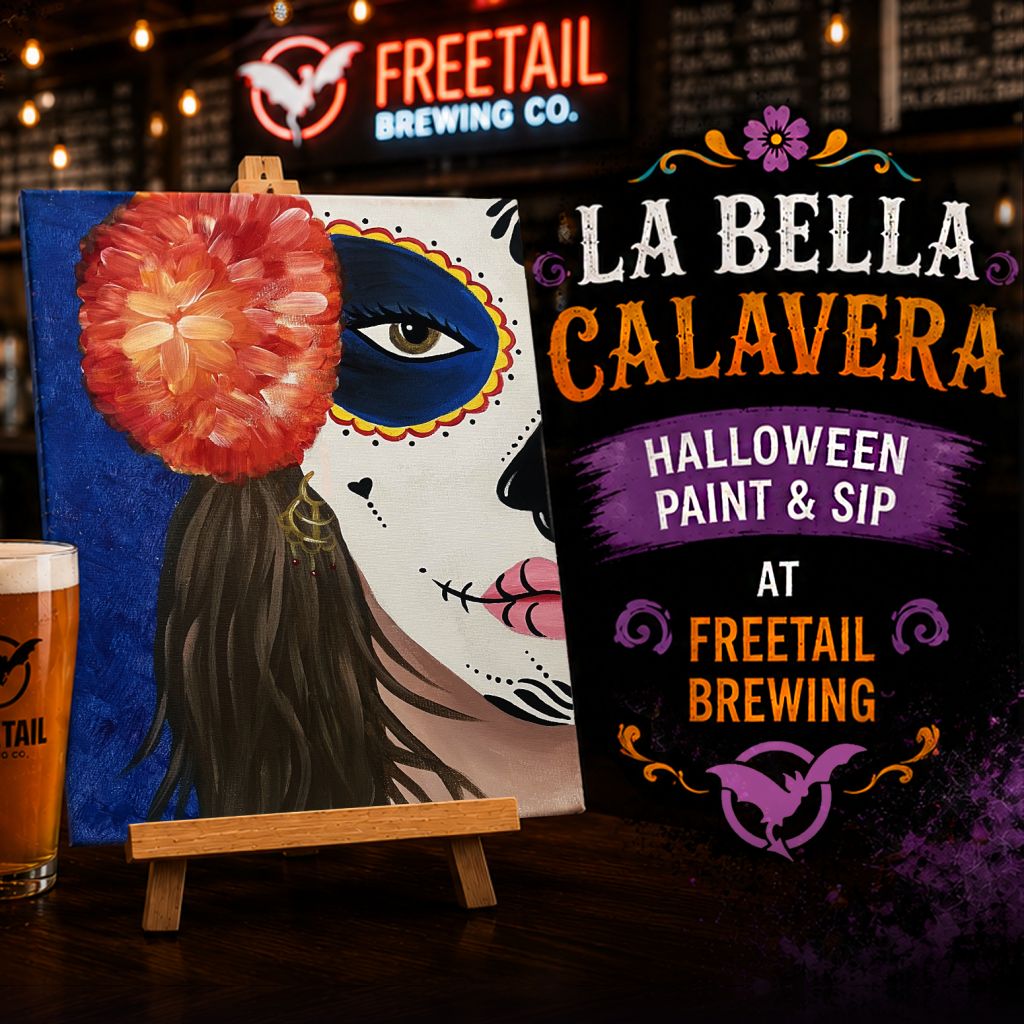 La Bella Calavera Paint and Sip at Freetail Brewing San Antonio