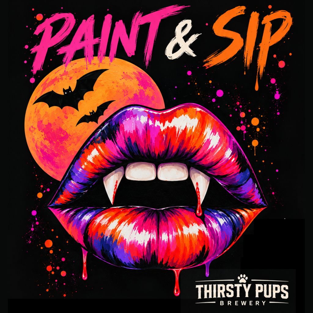 Love at First Bite Halloween Paint and Sip at Thirsty Pups Brewery Castle Hills Texas